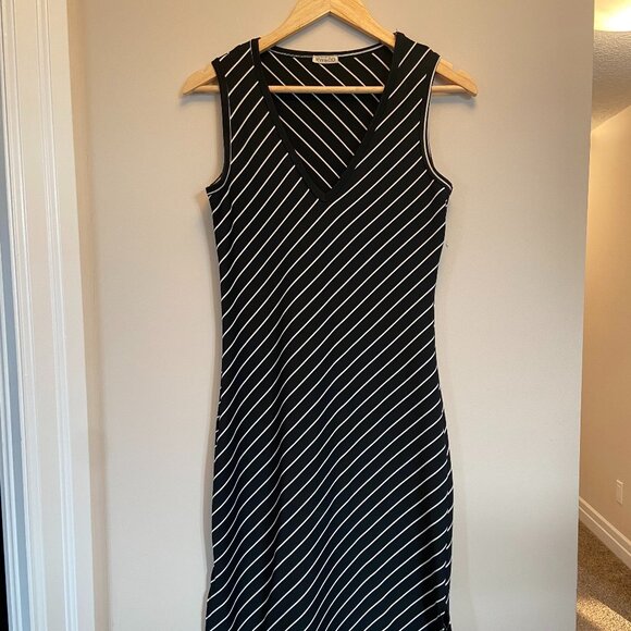 RW&Co. Midi Dress w/ Asymmetrical Stripes - Picture 1 of 3